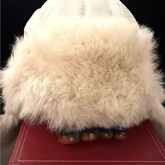 Vintage Mad Bomber Rabbit Fur Hat with Ear Flaps Trooper Hat XXL Unisex - Picture 2 of 9